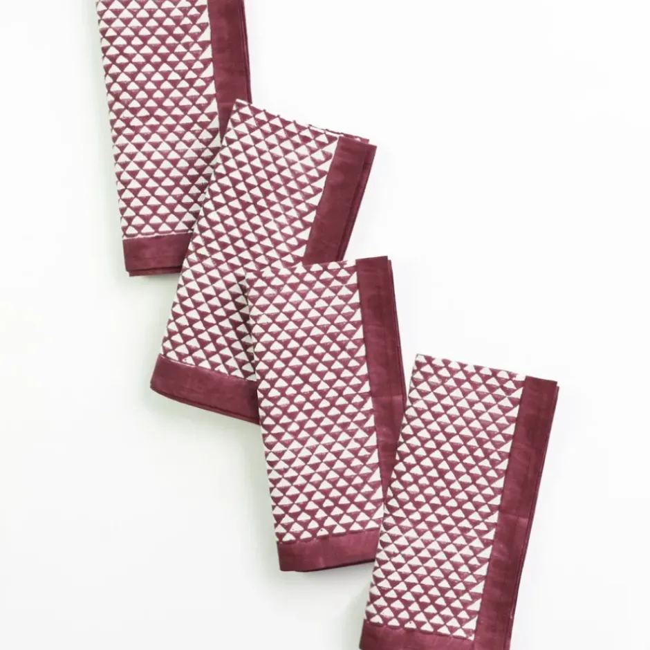 Pomegranate Inc Purple Triangle Napkin | Set of 4^ Napkins