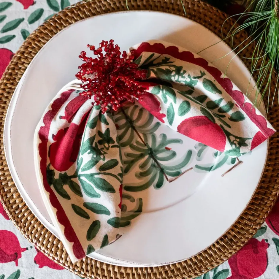 Pomegranate Inc Red Acrylic Beaded Napkin Ring | Set of 4^ Napkin Rings