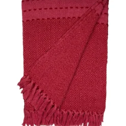Pomegranate Inc Red & Pink Diamonds Woven Throw^ Quilts, Pillows & Throws