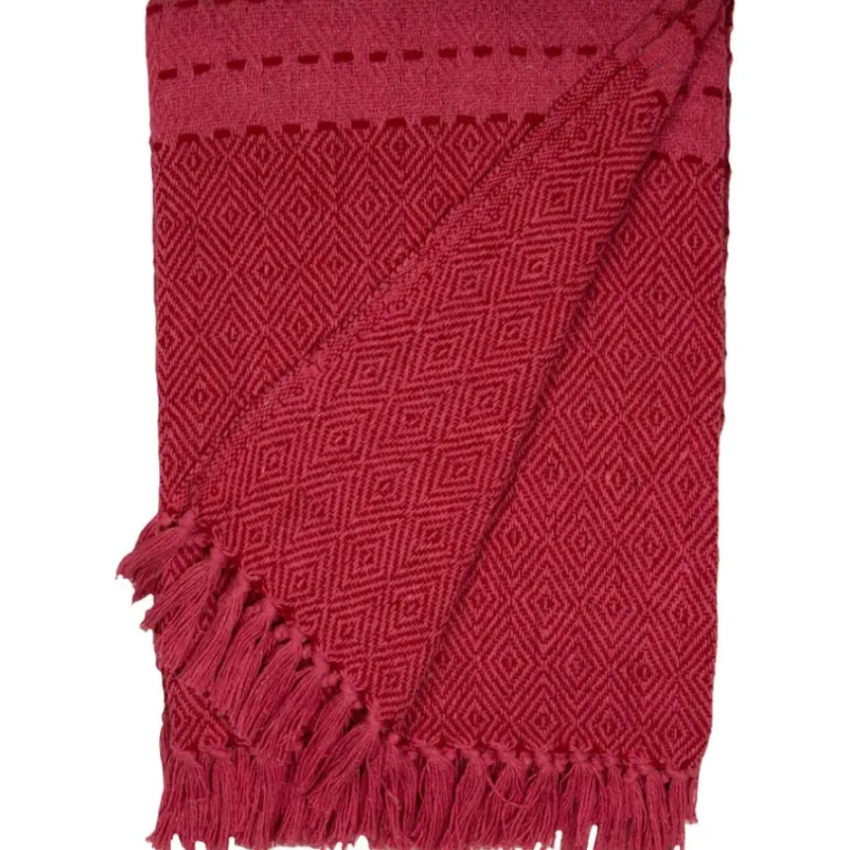 Pomegranate Inc Red & Pink Diamonds Woven Throw^ Quilts, Pillows & Throws