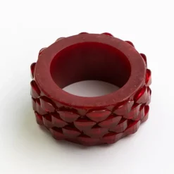 Pomegranate Inc Red Round Resin Beaded Napkin Ring | Set of 4^ Napkin Rings