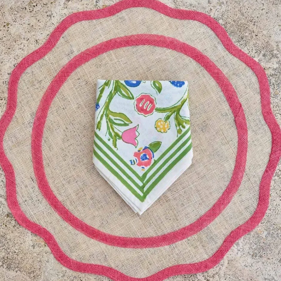 Pomegranate Inc Red Scalloped Edge Woven Placemats | Set 4^ Woven Placemats