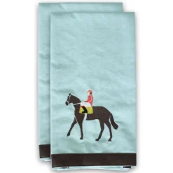 Pomegranate Inc Riders Up Horse and Jockey Tea Towels^ Tea Towels