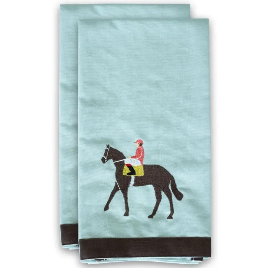 Pomegranate Inc Riders Up Horse and Jockey Tea Towels^ Tea Towels