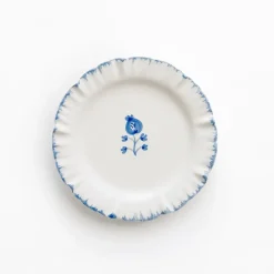 Pomegranate Inc Ruffled Cobalt Blue Appetizer Plate | Set of 4^ Dinnerware