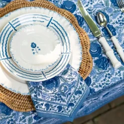 Pomegranate Inc Ruffled Cobalt Blue Appetizer Plate | Set of 4^ Dinnerware