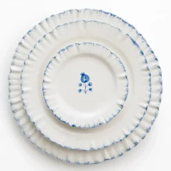 Pomegranate Inc Ruffled Cobalt Blue Appetizer Plate | Set of 4^ Dinnerware