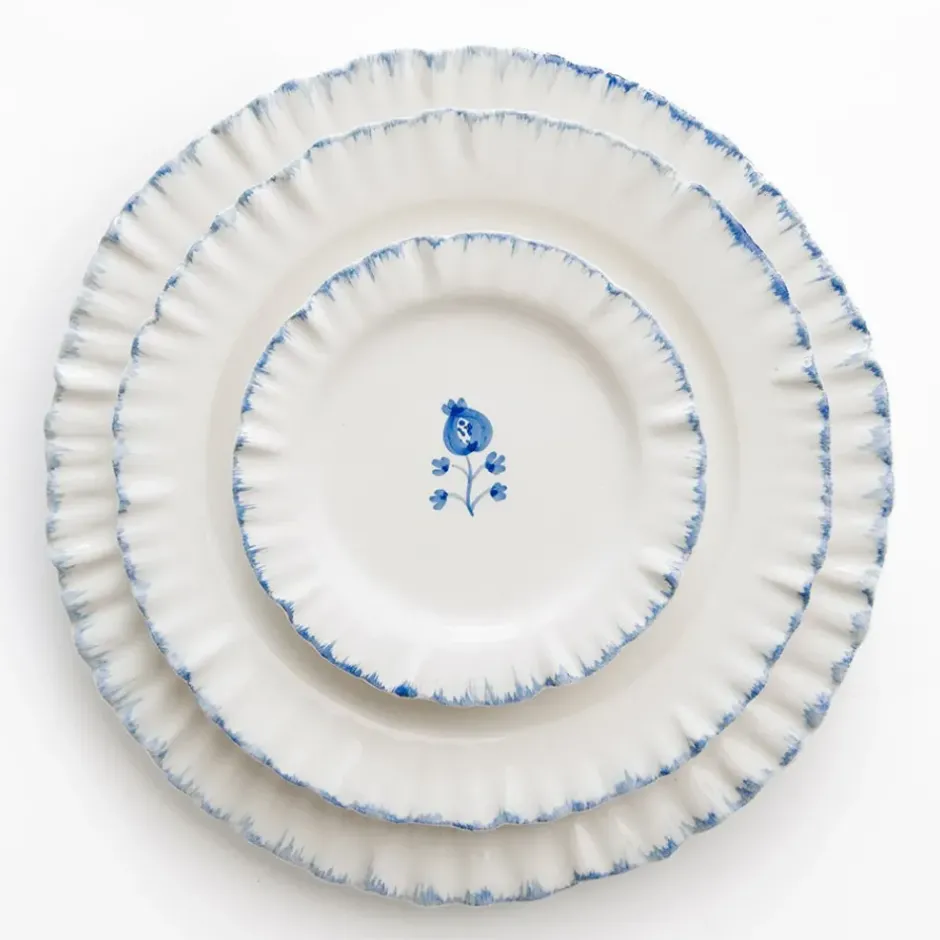 Pomegranate Inc Ruffled Cobalt Blue Appetizer Plate | Set of 4^ Dinnerware