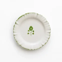 Pomegranate Inc Ruffled Green Appetizer Plate | Set of 4^ Dinnerware