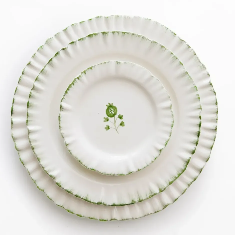 Pomegranate Inc Ruffled Green Dinner Plate | Set of 2^ Dinnerware
