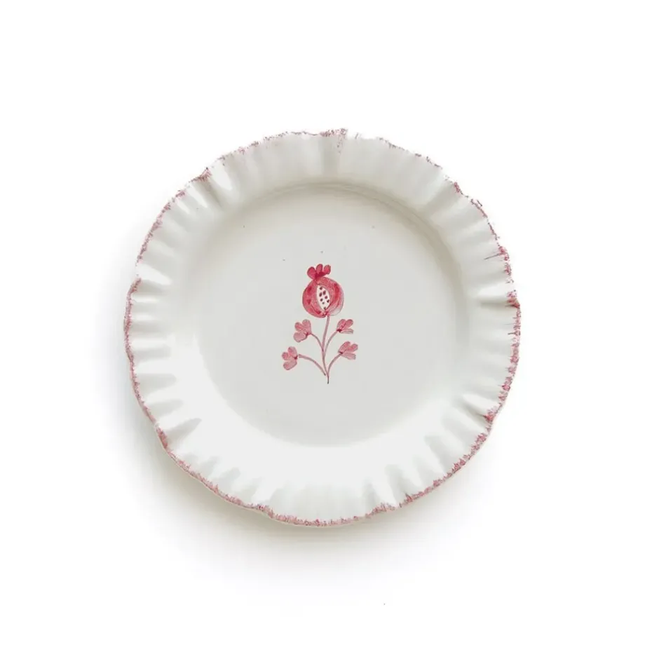 Pomegranate Inc Ruffled Rose Appetizer Plate | Set of 4^ Dinnerware