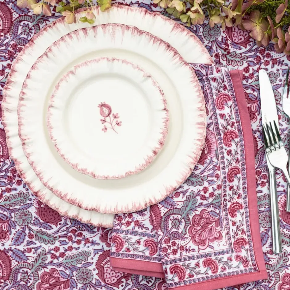 Pomegranate Inc Ruffled Rose Appetizer Plate | Set of 4^ Dinnerware