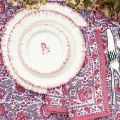 Pomegranate Inc Ruffled Rose Dinner Plate | Set of 2^ Dinnerware