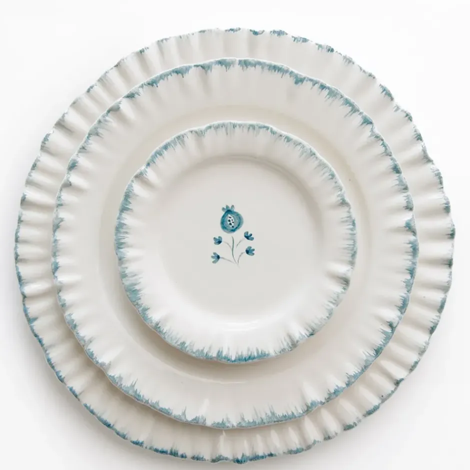 Pomegranate Inc Ruffled Teal Dinner Plate | Set of 2^ Dinnerware