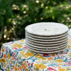 Pomegranate Inc Ruffled Teal Dinner Plate | Set of 2^ Dinnerware