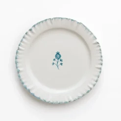 Pomegranate Inc Ruffled Teal Salad Plate | Set of 2^ Dinnerware