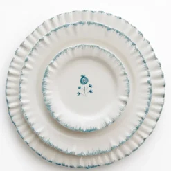 Pomegranate Inc Ruffled Teal Salad Plate | Set of 2^ Dinnerware