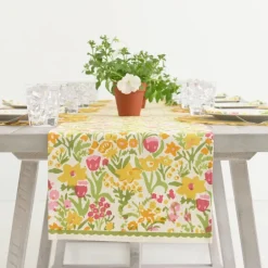 Pomegranate Inc 70s Flower Table Runner^ Table Runners