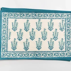 Pomegranate Inc Sagar Aqua Placemat | Set of 4^ Printed Placemats