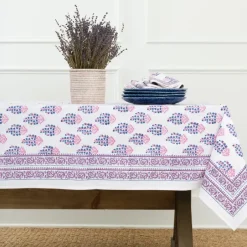 Pomegranate Inc Sagar Blue & Magenta Tablecloth^ Tablecloths