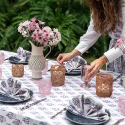 Pomegranate Inc Sagar Blue & Magenta Tablecloth^ Tablecloths