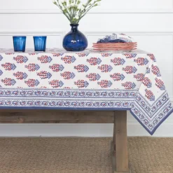 Pomegranate Inc Sagar Red & Blue Tablecloth^ Tablecloths