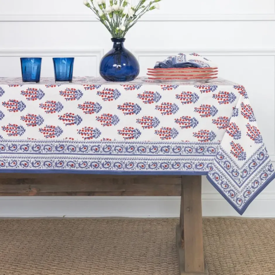 Pomegranate Inc Sagar Red & Blue Tablecloth^ Tablecloths
