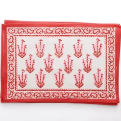 Pomegranate Inc Sagar Red & Pink Placemat | Set of 4^ Printed Placemats