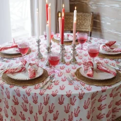 Pomegranate Inc Sagar Red & Pink Tablecloth^ Tablecloths