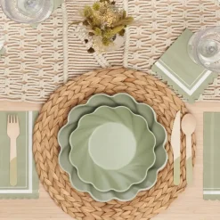 Pomegranate Inc Sage Simply Eco Plates | Set of 8^ Dinnerware