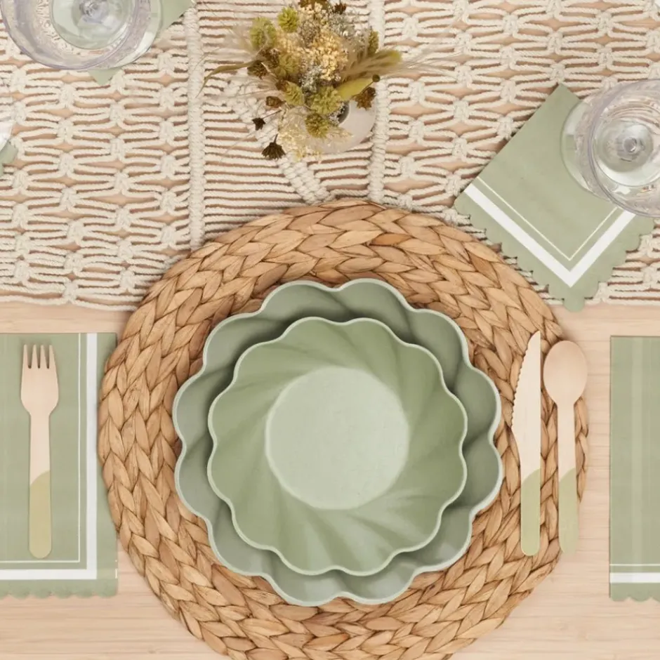 Pomegranate Inc Sage Simply Eco Plates | Set of 8^ Dinnerware