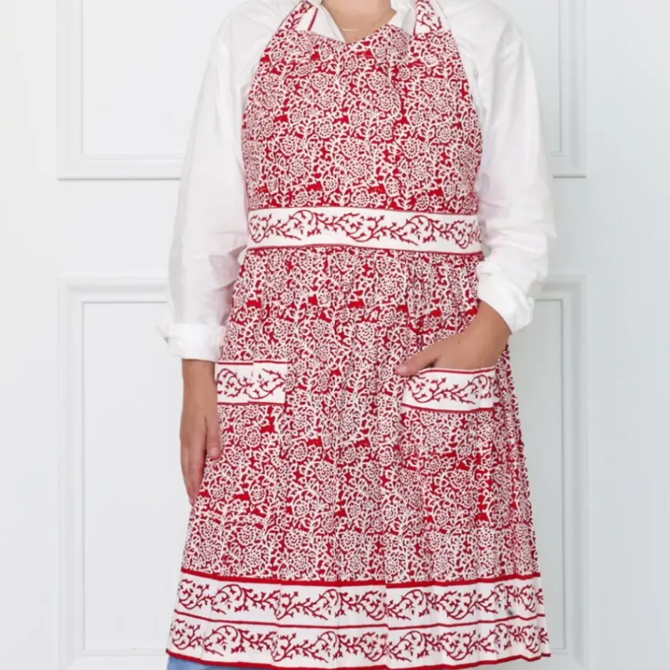 Pomegranate Inc Tapestry Deep Red Apron^ Aprons