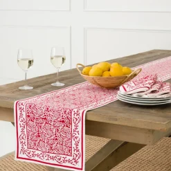 Pomegranate Inc Tapestry Deep Red Table Runner^ Table Runners