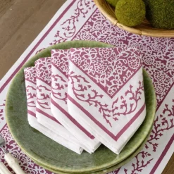 Pomegranate Inc Tapestry Eggplant Napkin | Set of 4^ Napkins