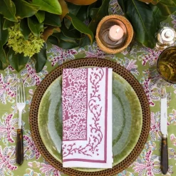 Pomegranate Inc Tapestry Eggplant Napkin | Set of 4^ Napkins
