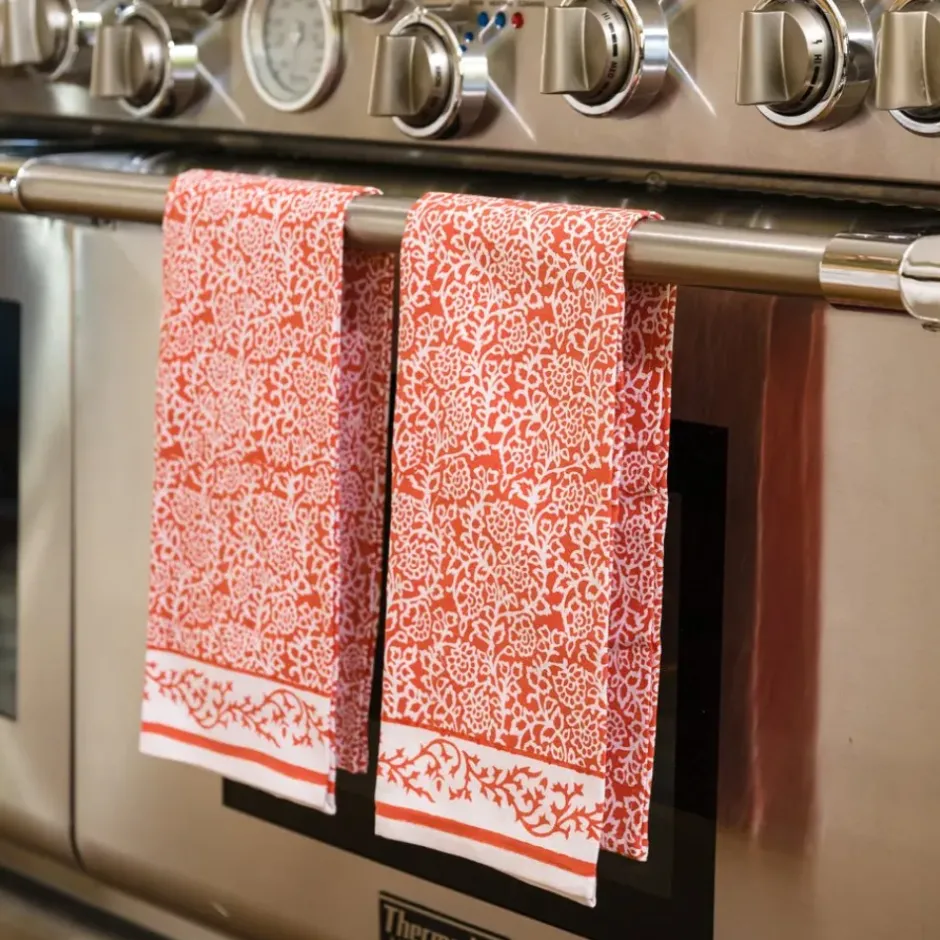 Pomegranate Inc Tapestry Persimmon Tea Towels | Set of 2^ Tea Towels