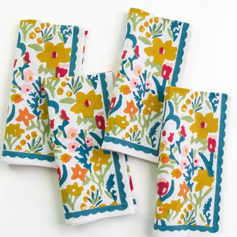 Pomegranate Inc Teal Garden Napkin | Set of 4^ Napkins