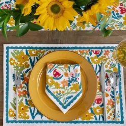 Pomegranate Inc Teal Garden Placemat | Set of 4^ Printed Placemats