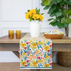 Pomegranate Inc Teal Garden Table Runner^ Table Runners