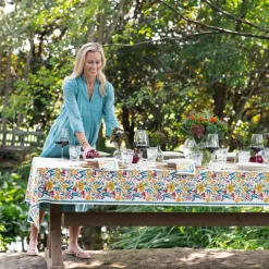 Pomegranate Inc Teal Garden Tablecloth^ Tablecloths