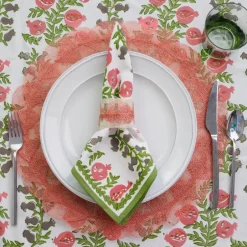 Pomegranate Inc Terracotta Poplar Leaf Rice Paper Placemat | Set of 4^ Woven Placemats