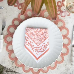 Pomegranate Inc Terracotta Woven Doodles Placemat | Set of 4^ Woven Placemats