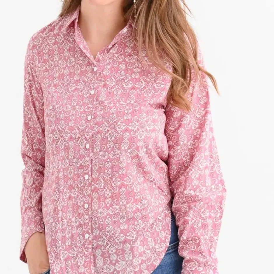 Pomegranate Inc Tulip Sundial Mauveglow Button Down Blouse^ Tops & Tunics