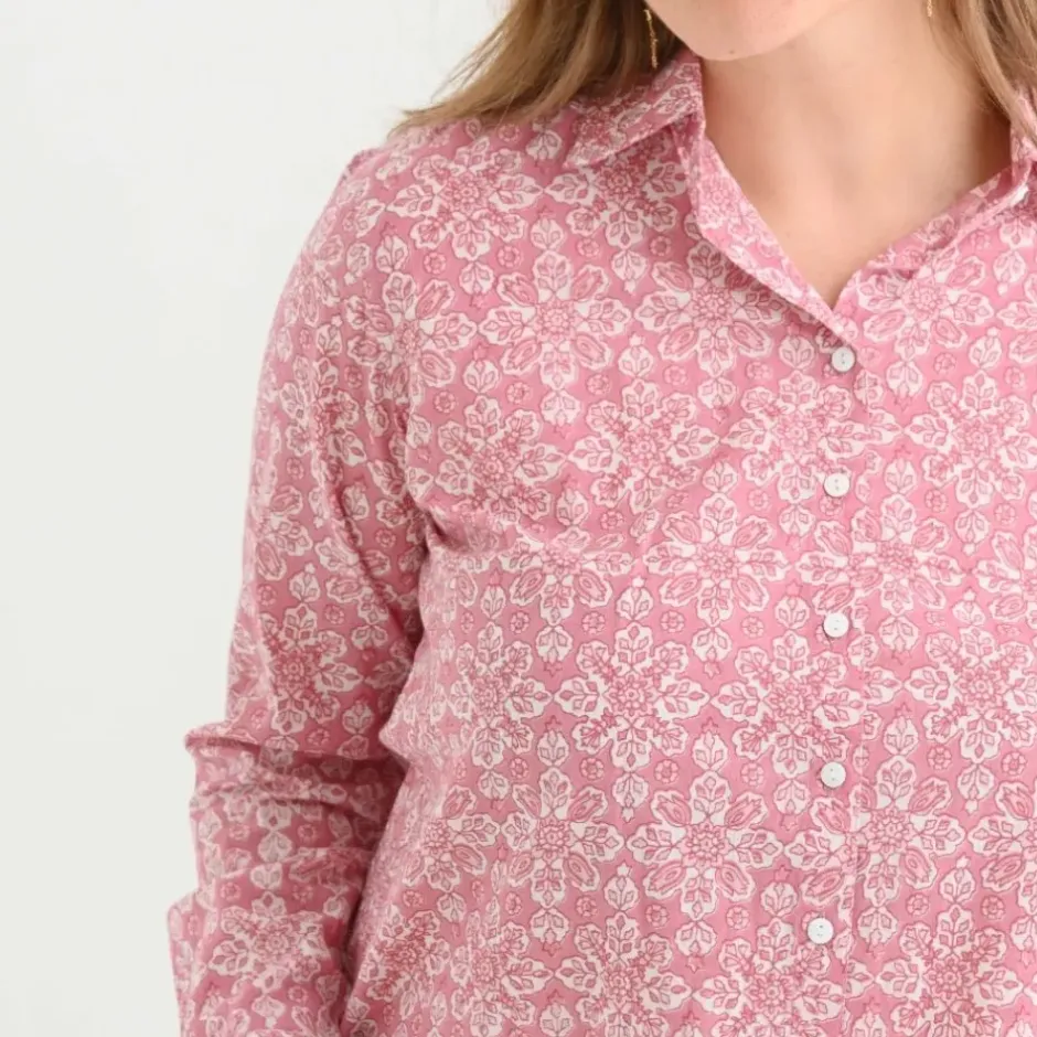 Pomegranate Inc Tulip Sundial Mauveglow Button Down Blouse^ Tops & Tunics