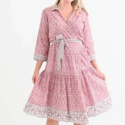 Pomegranate Inc Tulip Sundial Mauveglow Collared Wrap Dress^ Everyday Dresses