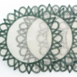 Pomegranate Inc Turkish Blue Starburst Placemat | Set of 4^ Woven Placemats