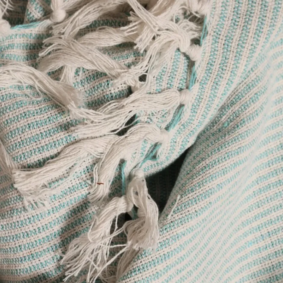 Pomegranate Inc Turquoise Woven Throw^ Quilts, Pillows & Throws