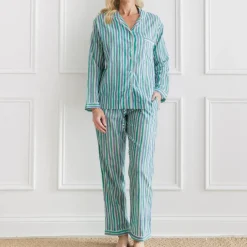Pomegranate Inc Watercolor Green Stripe Pajama Set^ Loungewear & Accessories