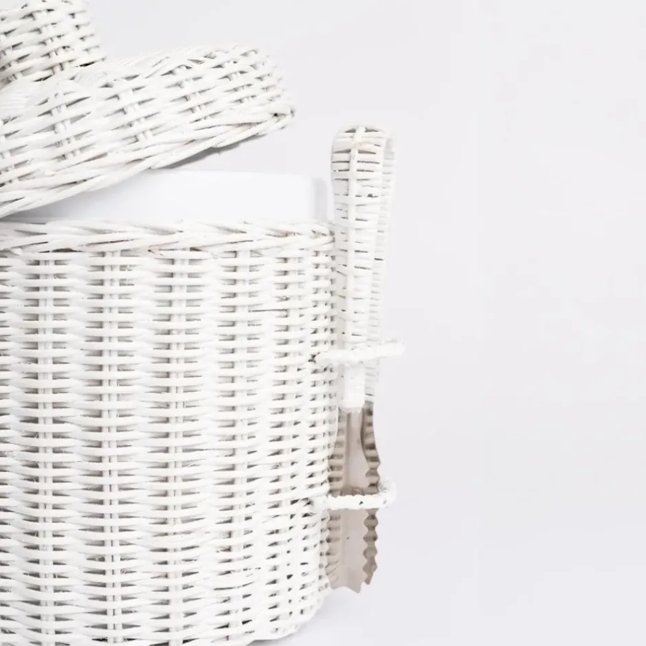 Pomegranate Inc White Wicker Lidded Ice Bucket^ Serveware|Rattan, Wicker & Bamboo