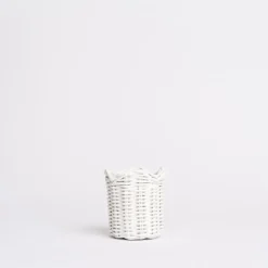 Pomegranate Inc White Wicker Scalloped Container^ Rattan, Wicker & Bamboo